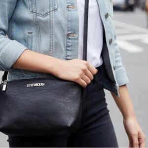 Steve Madden Black Faux Leather Crossbody Bag